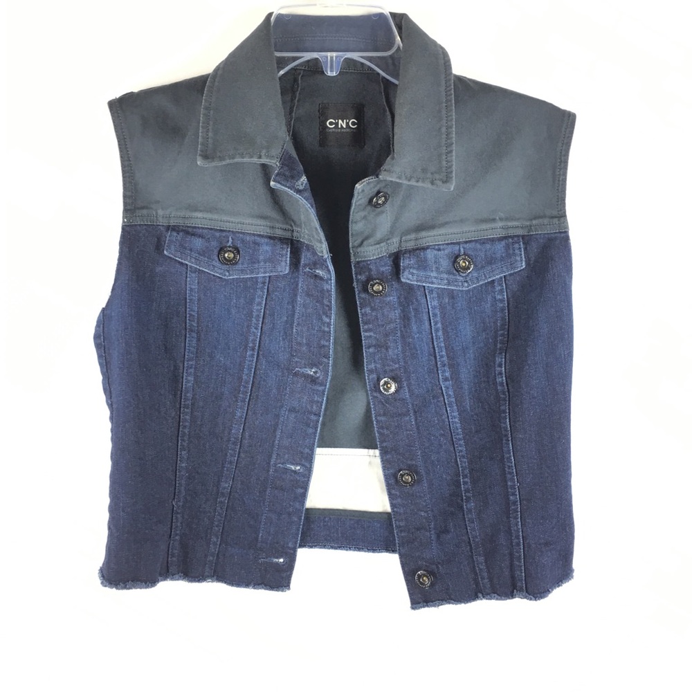 Costume National C'N'C Women Denim Vest Pockets